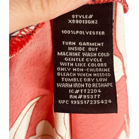 Social Standard by Sanctuary Women's Coral & White Tropical Floral Smocked Dress - Picture 12 of 12